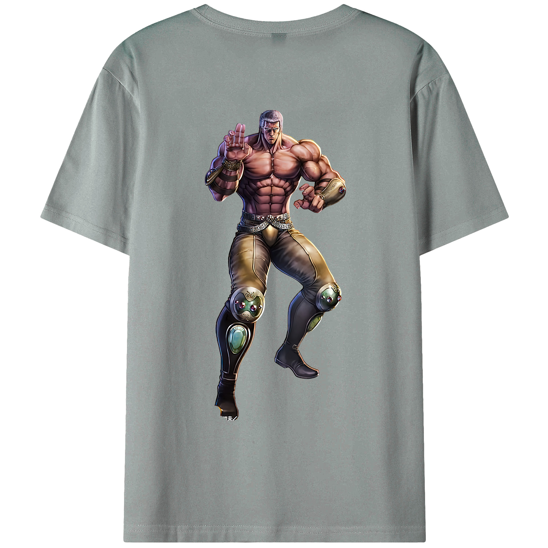 （画像用） 北斗の拳 Fist of the North Star 綿100％ メンズ半袖Tシャツ（バックプリント） 通気性